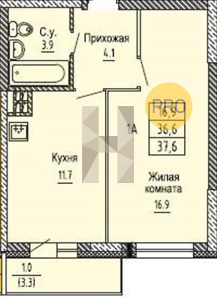 ЖК Новые Матрешки квартира 1 комнатная  37.40 м2