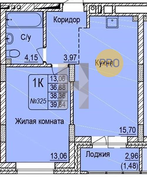 ЖК Расцветай на Авиастроителей квартира 1 комнатная  39.84 м2