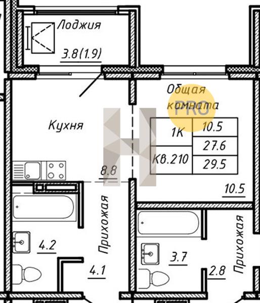 ЖК Воздушная гавань квартира 1 комнатная  31.40 м2