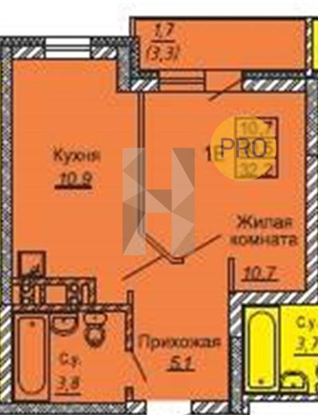 ЖК Новые Матрешки квартира 1 комнатная  31.80 м2