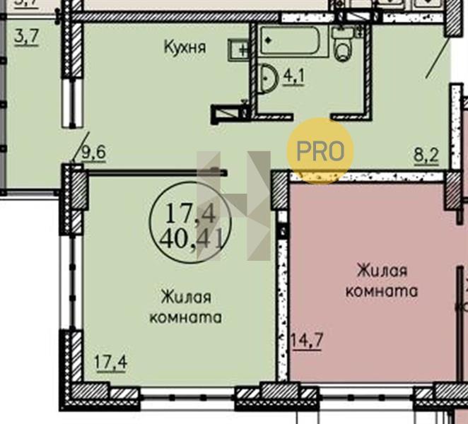 ЖК КрымSKY квартира 1 комнатная  40.41 м2