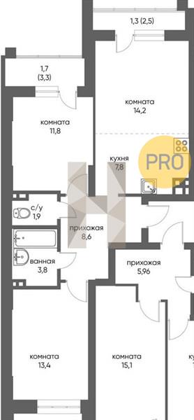 ЖК Gorizont квартира 2 комнатная  64.50 м2