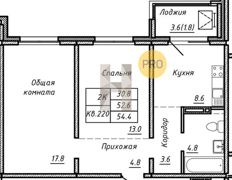 ЖК Воздушная гавань квартира 2 комнатная  56.20 м2