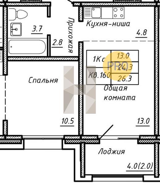 ЖК Воздушная гавань квартира 1 комнатная  28.30 м2