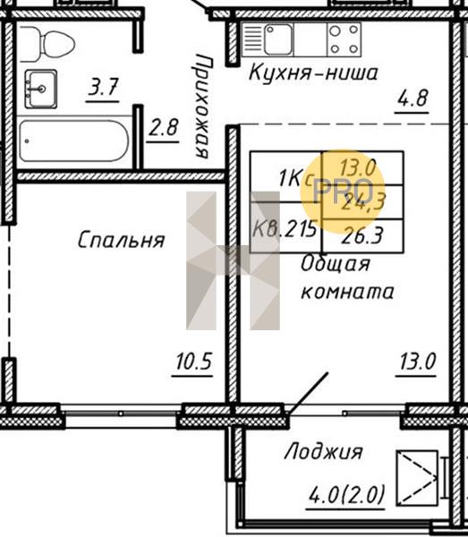 ЖК Воздушная гавань квартира 1 комнатная  28.30 м2