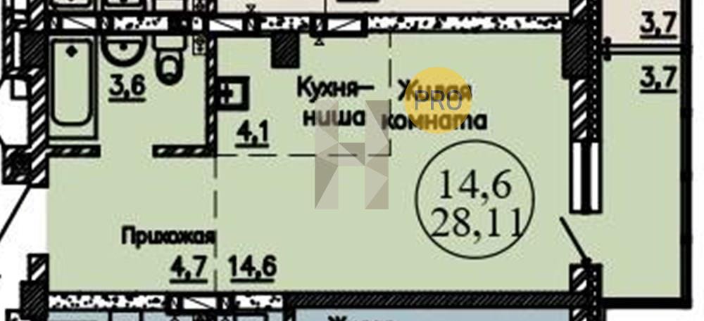 ЖК КрымSKY квартира 1 Студия  28.11 м2