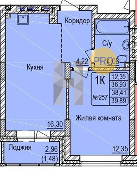 ЖК Расцветай на Авиастроителей квартира 1 комнатная  39.89 м2