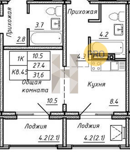 ЖК Воздушная гавань квартира 1 комнатная  35.80 м2