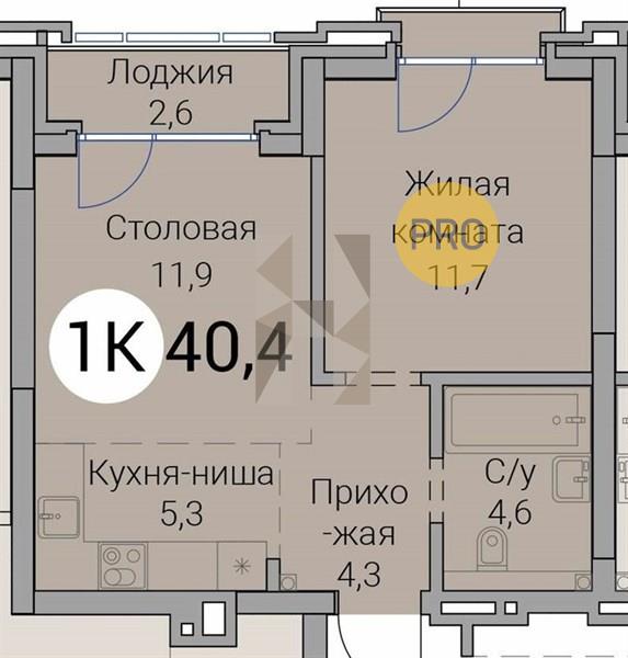 ЖК Тайм Сквер квартира 1 комнатная  40.40 м2